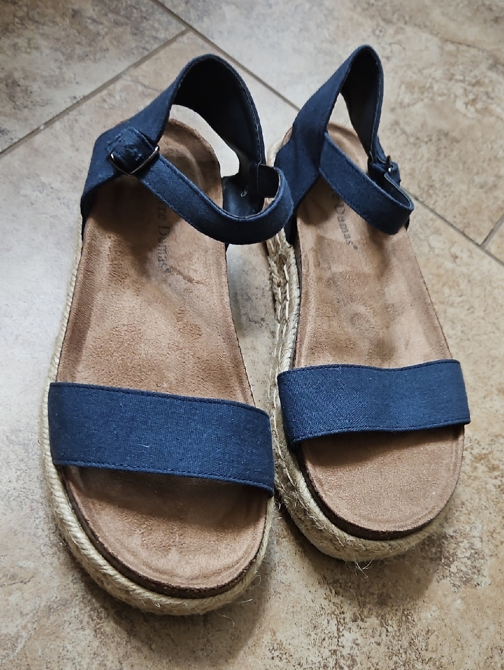 Pierre Dumas Women’s Navy Espadrille Platform Sandals
